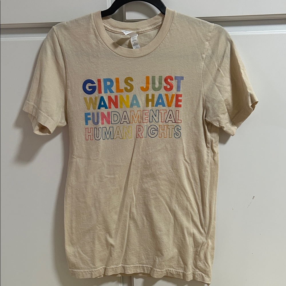 Bella Canvas Cream Ladies Women’s Rights Statement Cotton Tee Small